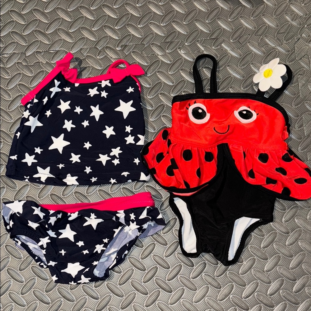 Bundle of 2 girls swim suits 6 month